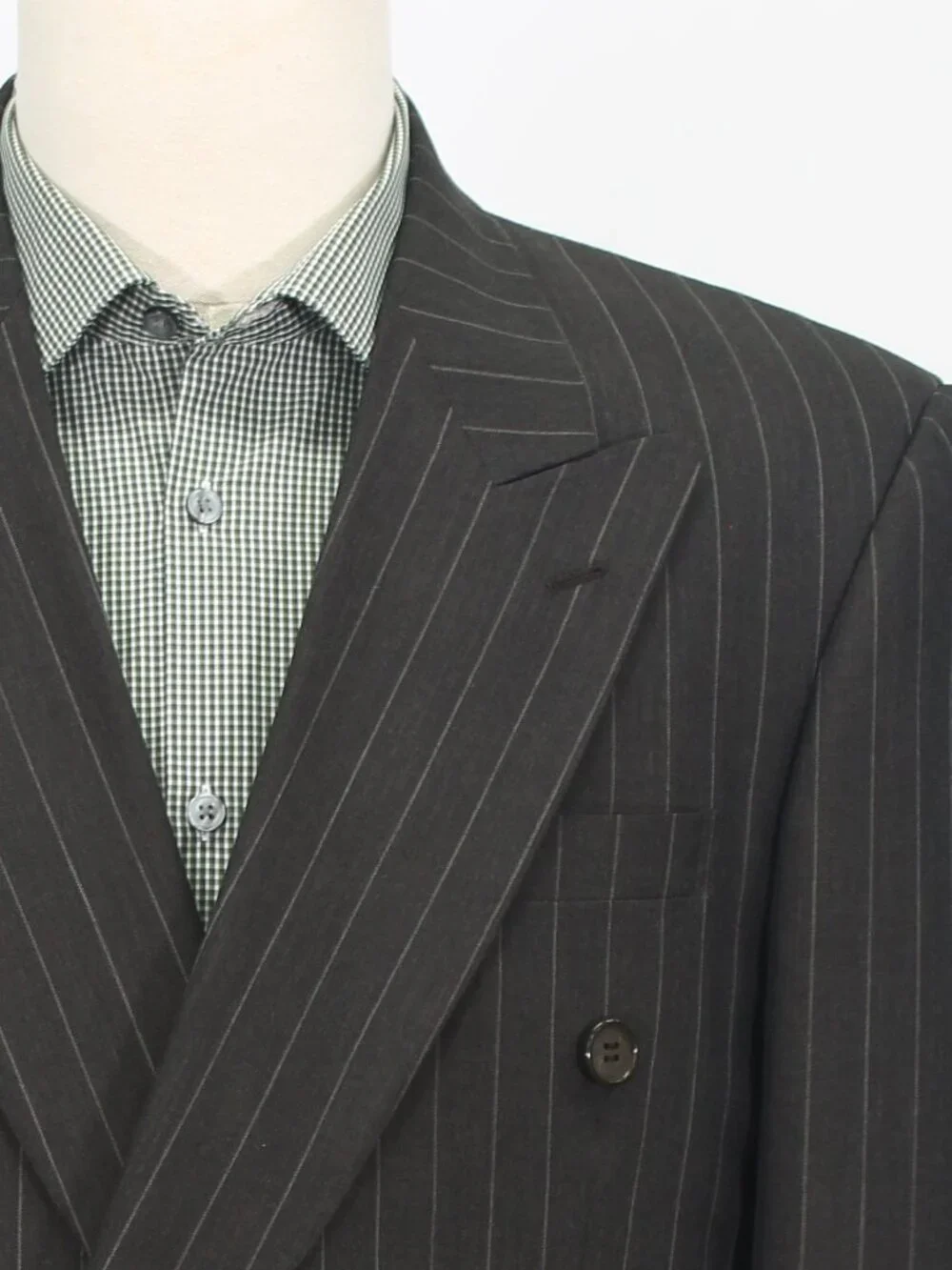 Tom Tailor 38S 32x30 Brown Full Suit Double-Breasted Stripe R963